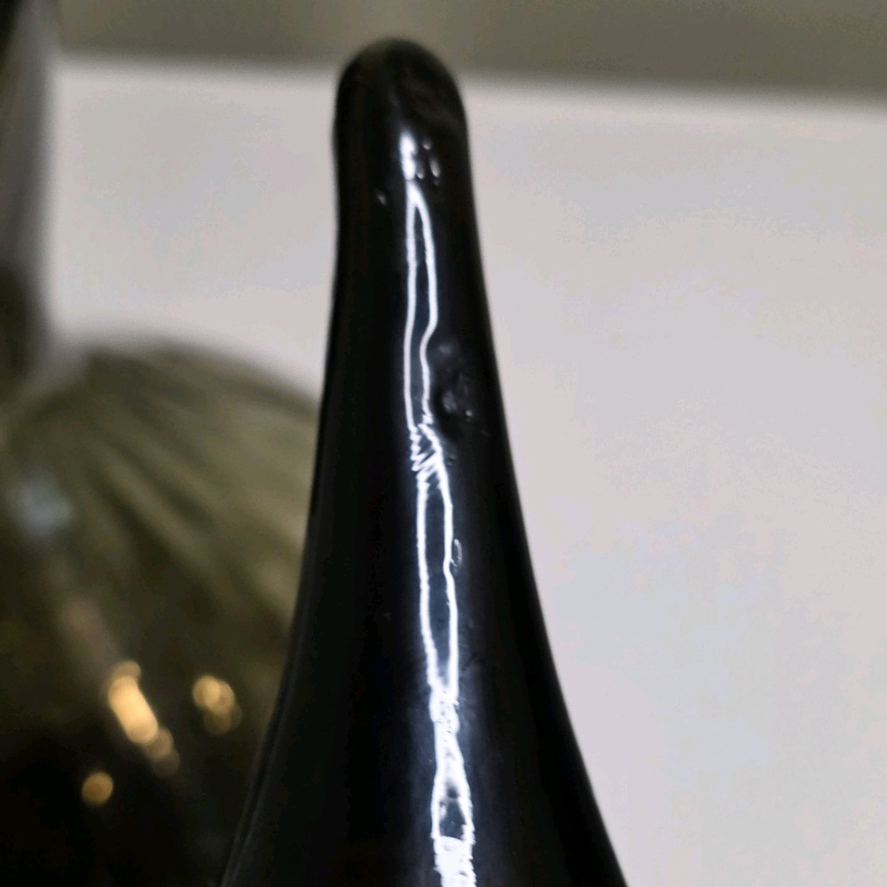 Vintage RARE Empoli Italy Smoke Gray Diamond Optic Glass Genie Bottle 27" - Picture 3 of 16